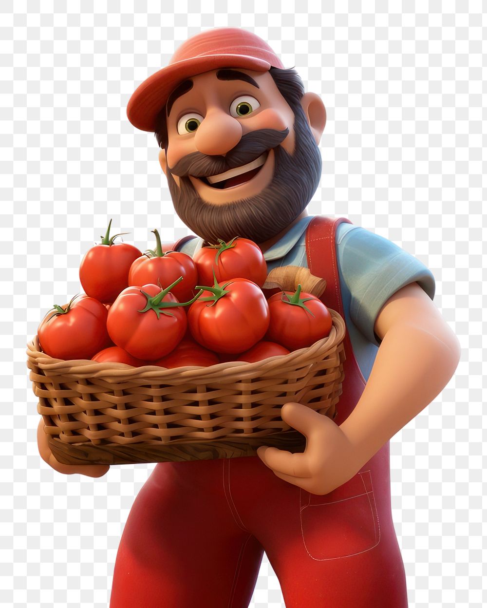 PNG Tomato basket vegetable smiling. AI generated Image by rawpixel.