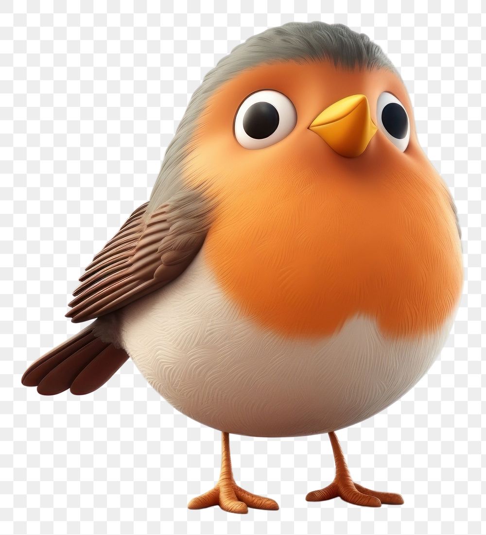 PNG Robin bird cartoon animal. AI generated Image by rawpixel.