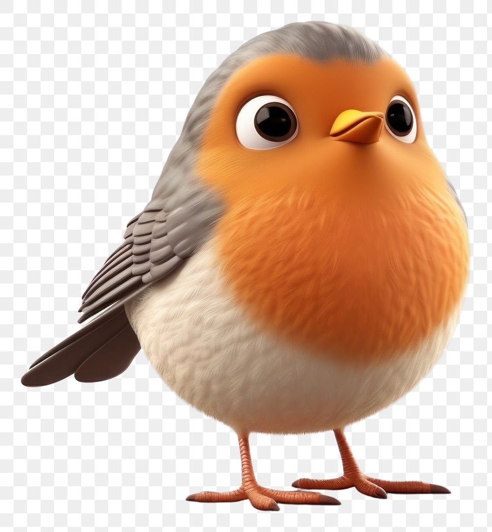 PNG Robin bird cartoon animal. AI generated Image by rawpixel.