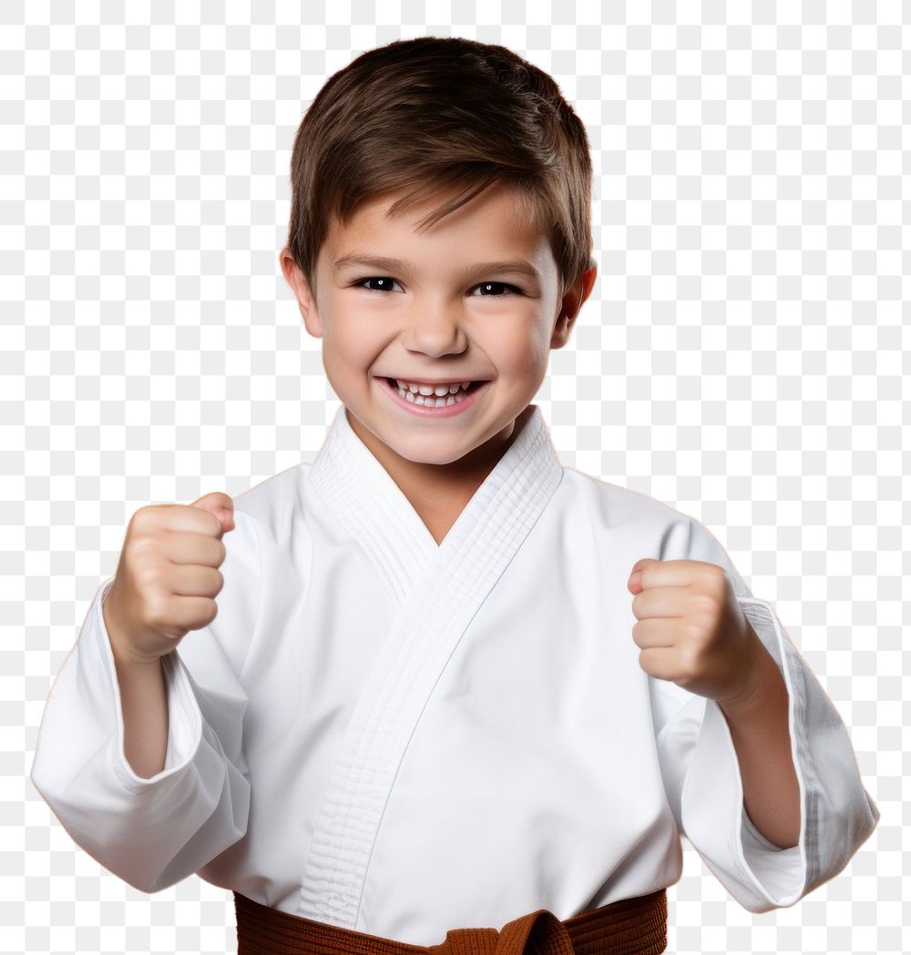 PNG Smiling karate sports child transparent background