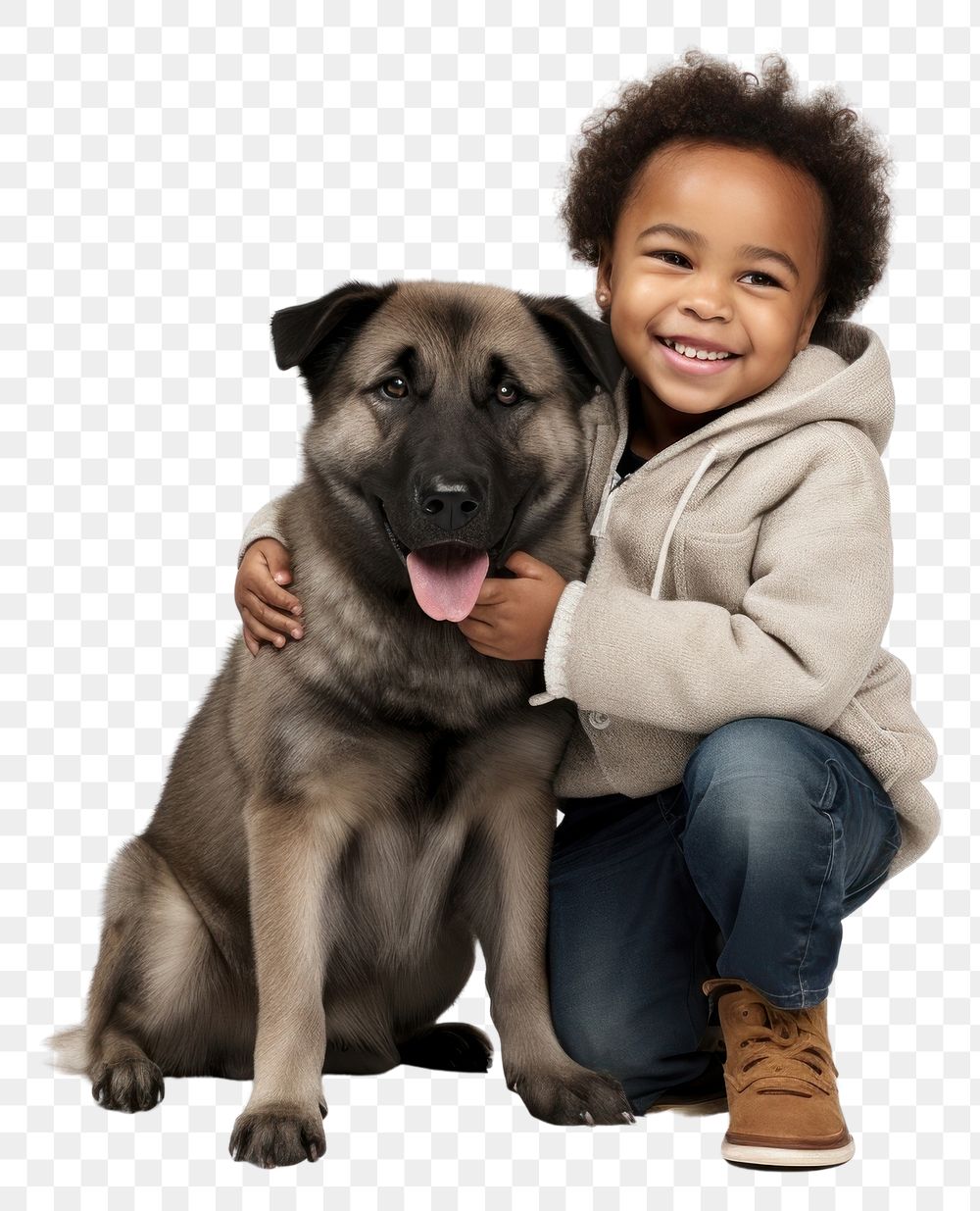 PNG Black male toddler portrait child dog. 