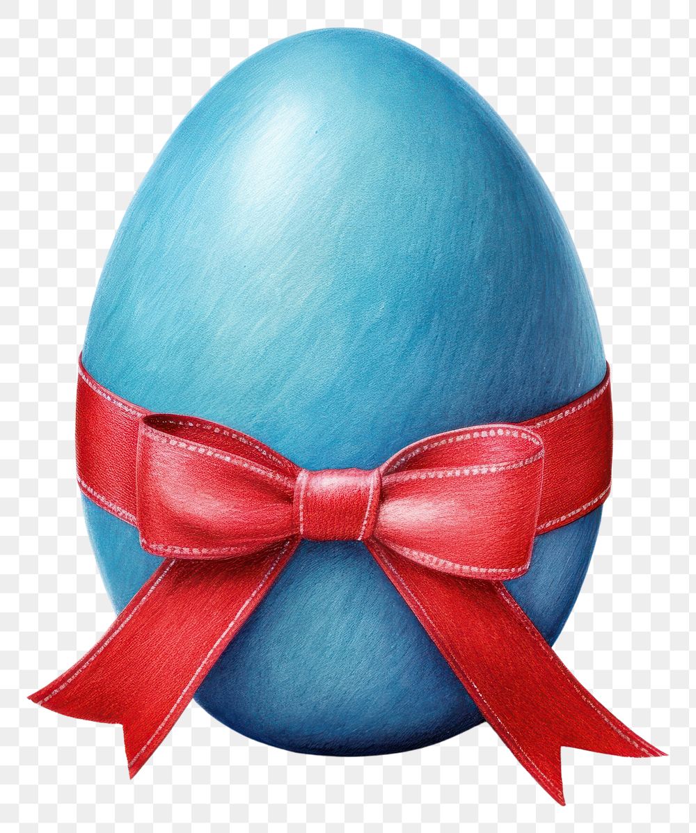 PNG Egg easter blue bow transparent background