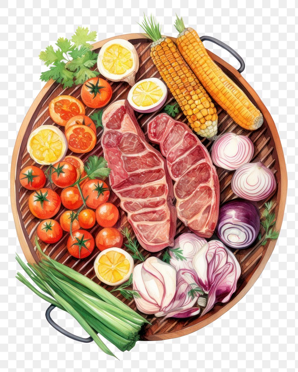 PNG Food meat vegetable meal. 