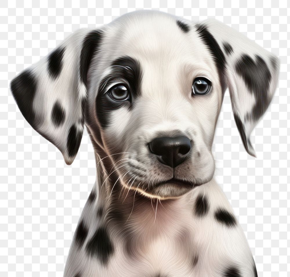 PNG Puppy dog dalmatian portrait. 