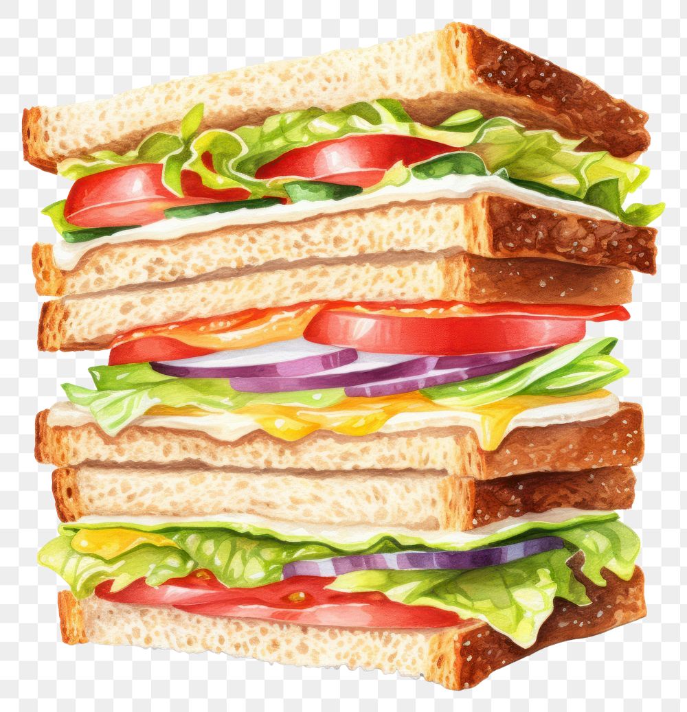 PNG Sandwich bread lunch food. AI generated Image by rawpixel.