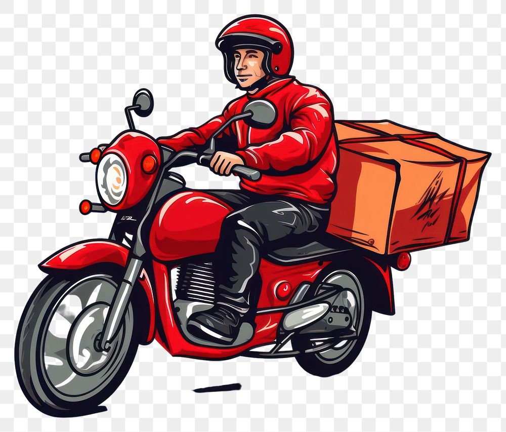 PNG Motorcycle delivering vehicle scooter. AI generated Image by rawpixel.