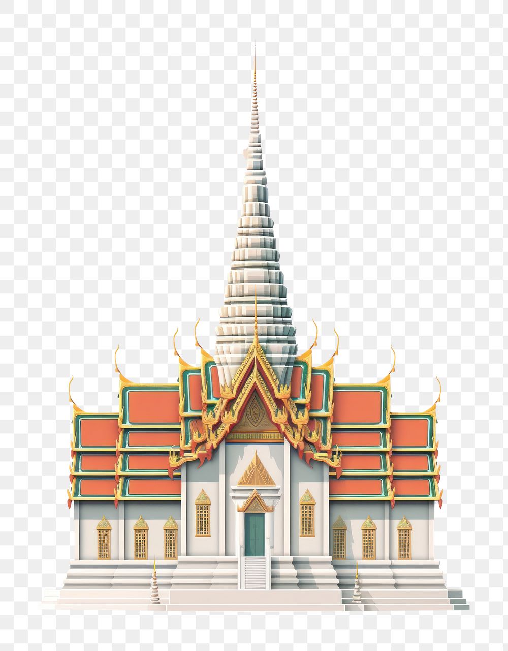 PNG Wat Pho architecture building pagoda. AI generated Image by rawpixel.