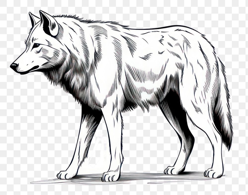 PNG Wolf drawing mammal animal transparent background