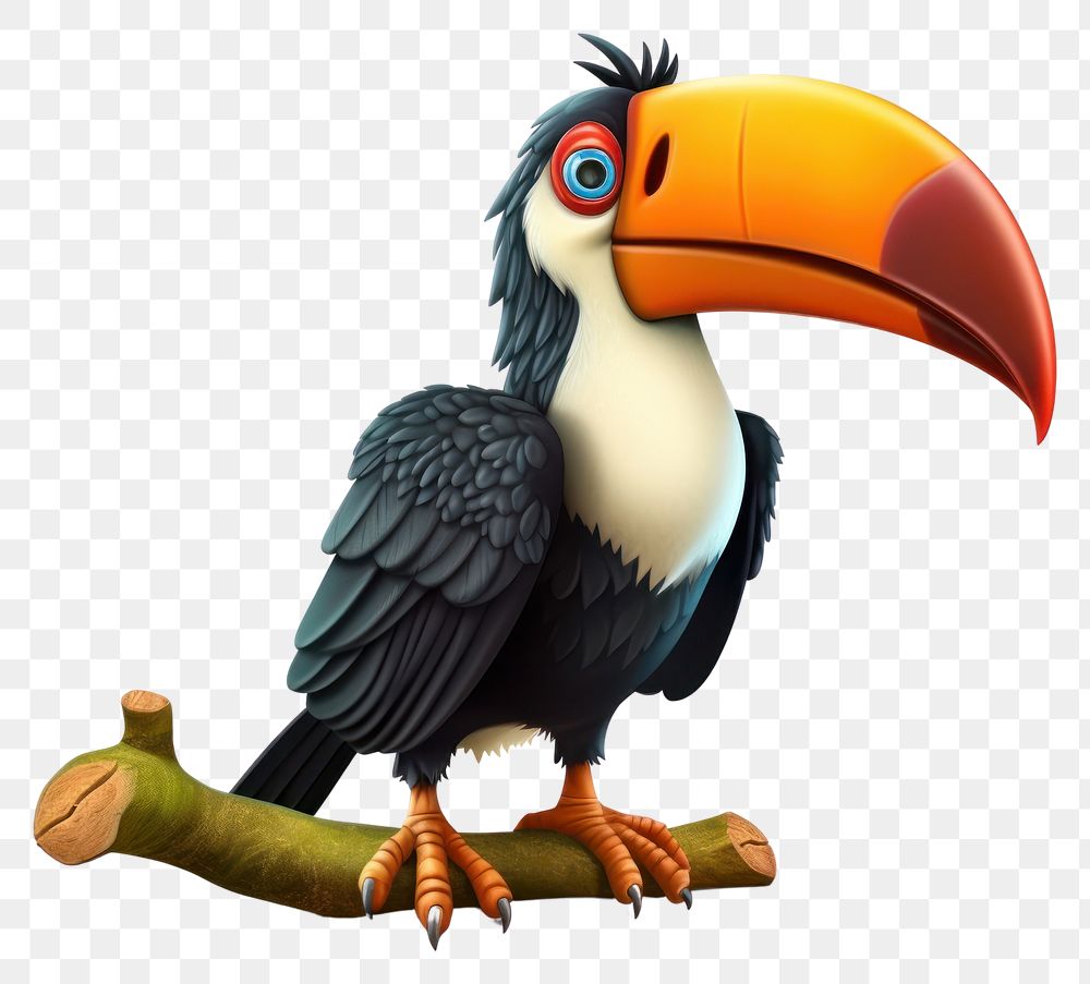 PNG Cartoon animal toucan bird. 