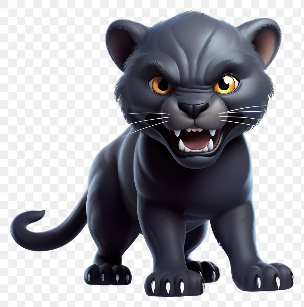 PNG  Cartoon panther mammal animal. AI generated Image by rawpixel.