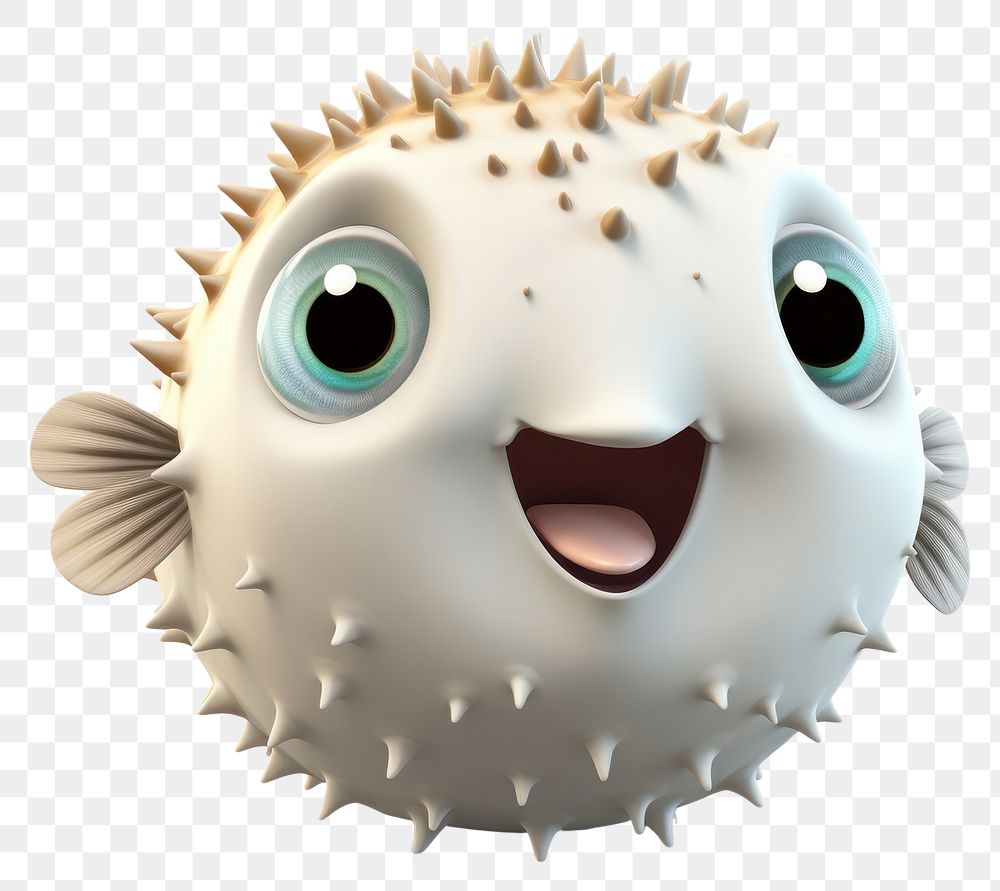 PNG Cartoon animal puffer fish. 