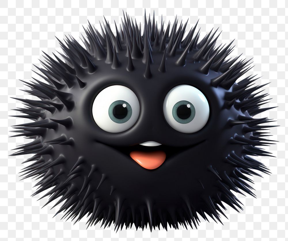 PNG Cartoon animal urchin black. 