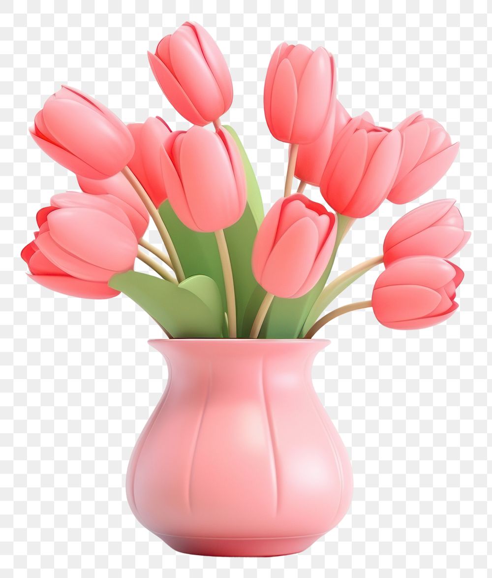 PNG Tulip vase flower plant. AI generated Image by rawpixel.