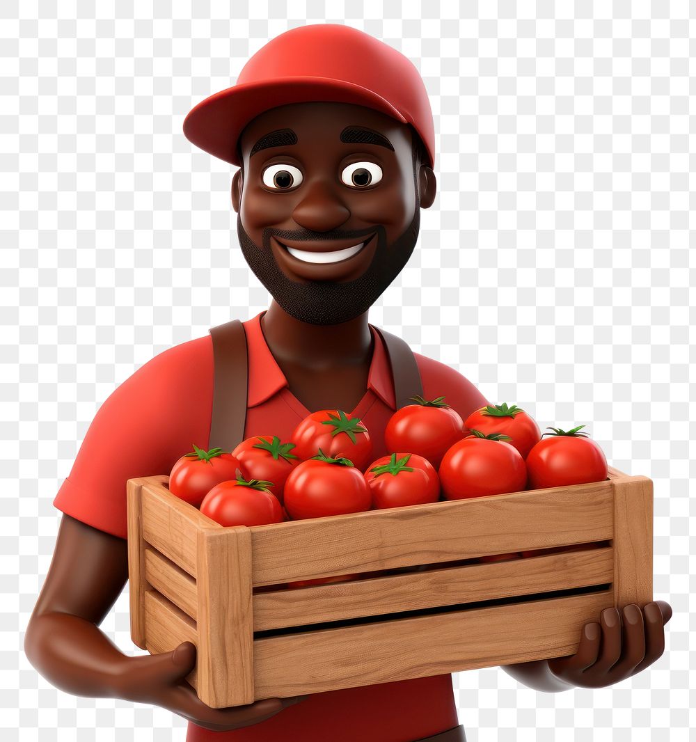 PNG Box portrait holding tomato. AI generated Image by rawpixel.