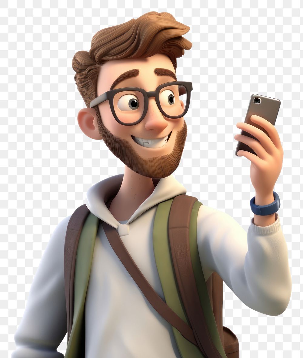 PNG Cartoon hipster camera selfie. AI generated Image by rawpixel.