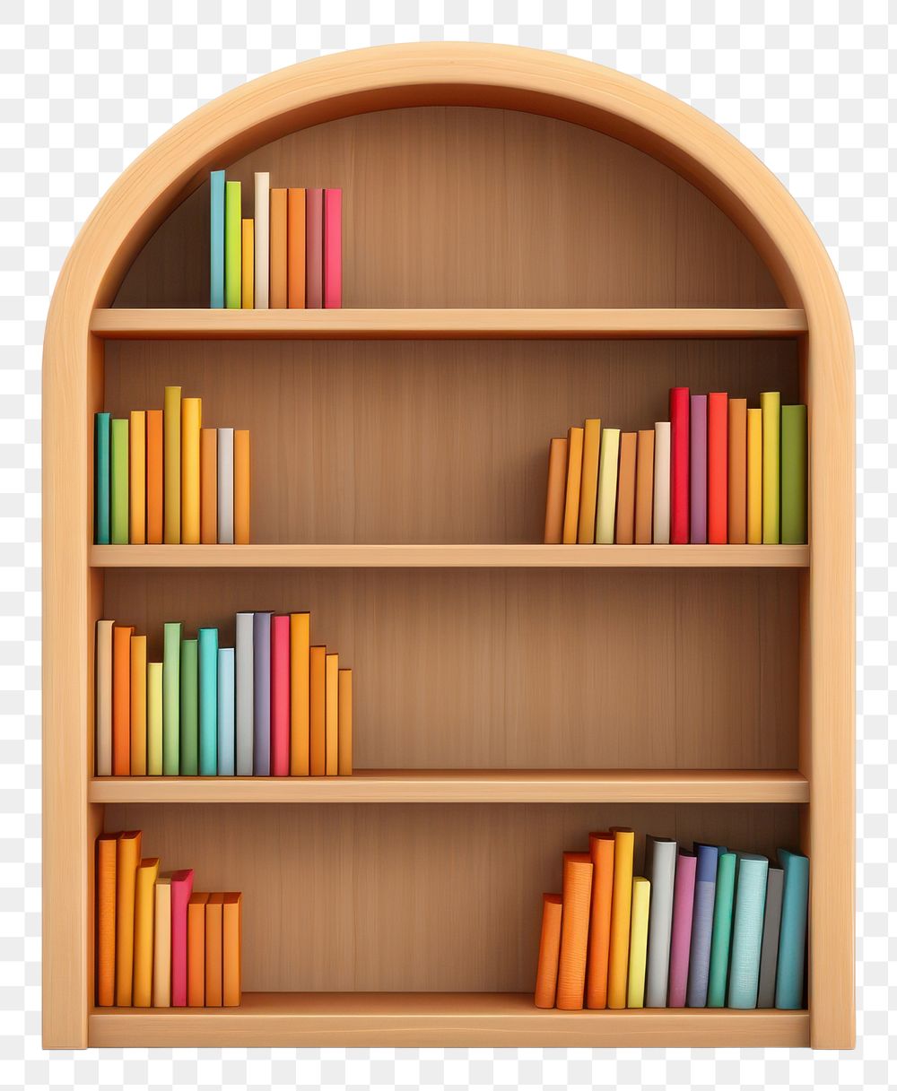 PNG Bookshelf wood furniture bookcase. AI generated Image by rawpixel.