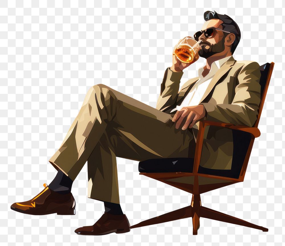 PNG Sitting drinking chair adult. AI generated Image by rawpixel.
