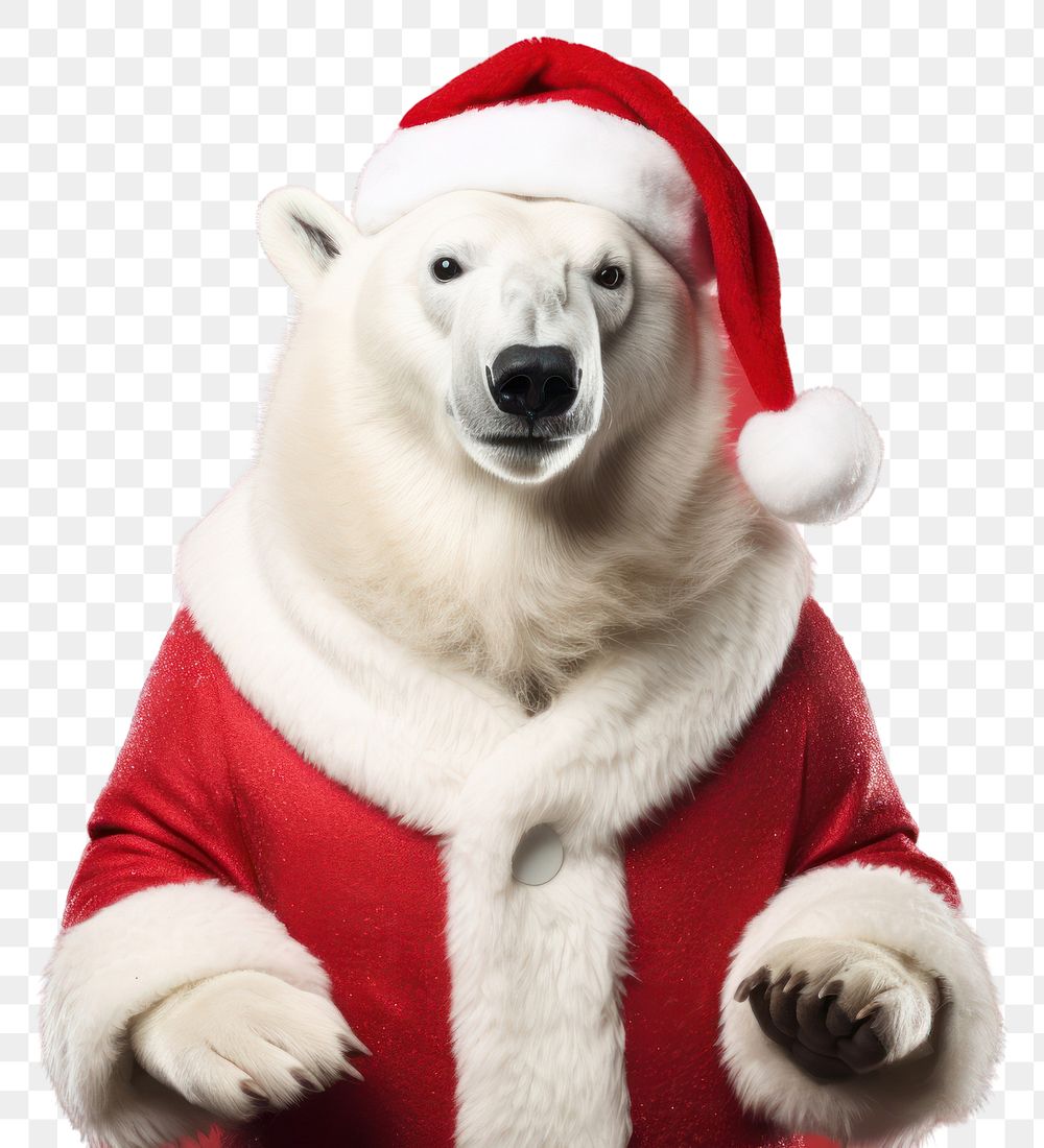 PNG Polar bear christmas mammal animal. AI generated Image by rawpixel.