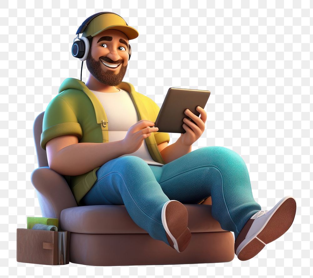 PNG Sitting reading cartoon adult. AI generated Image by rawpixel.