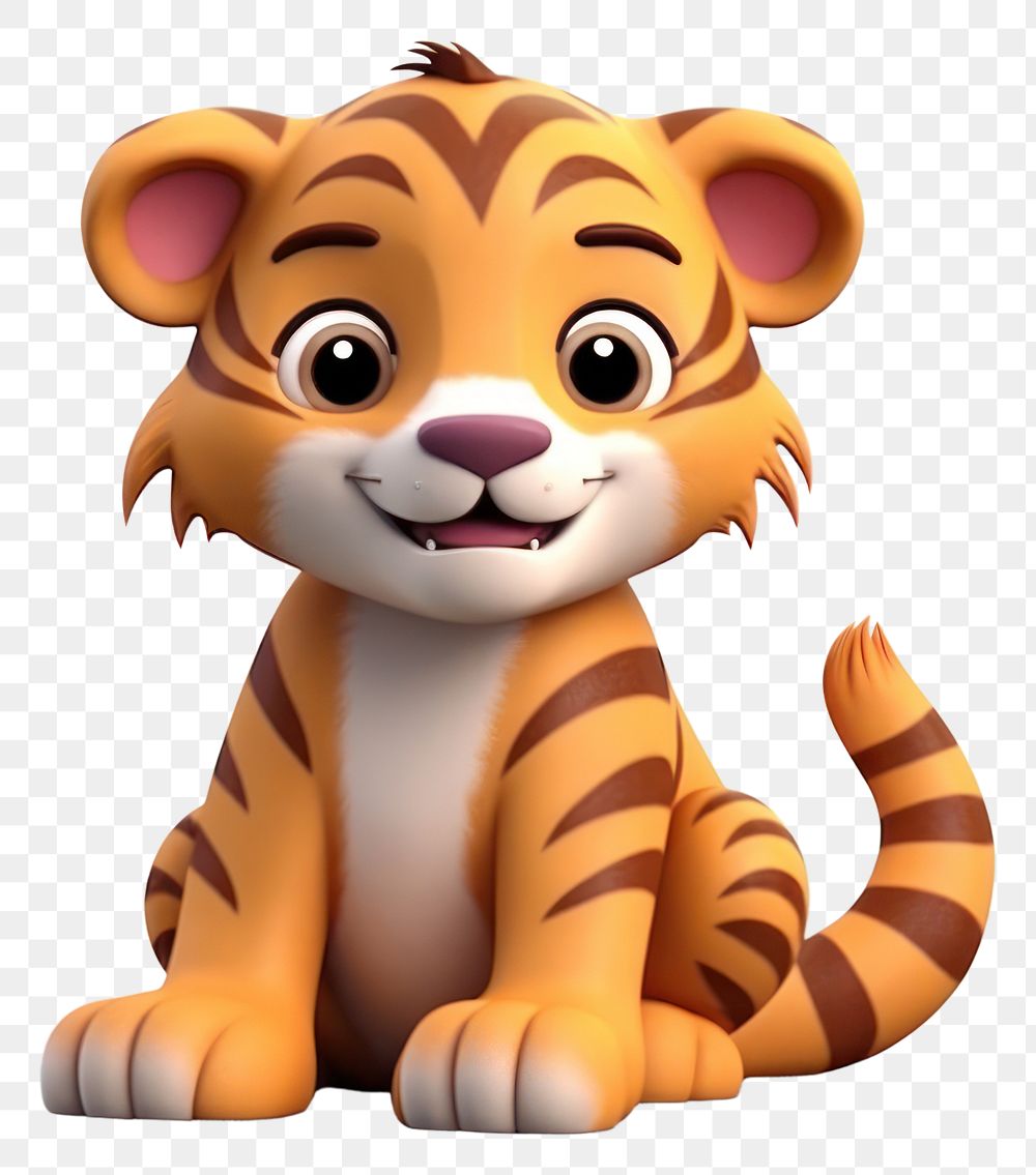 PNG Cartoon mammal animal tiger. AI generated Image by rawpixel.