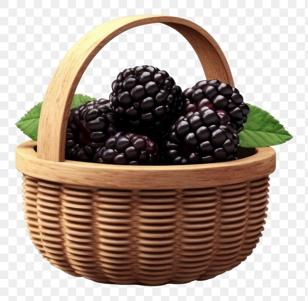PNG Blackberry basket fruit plant. AI generated Image by rawpixel.