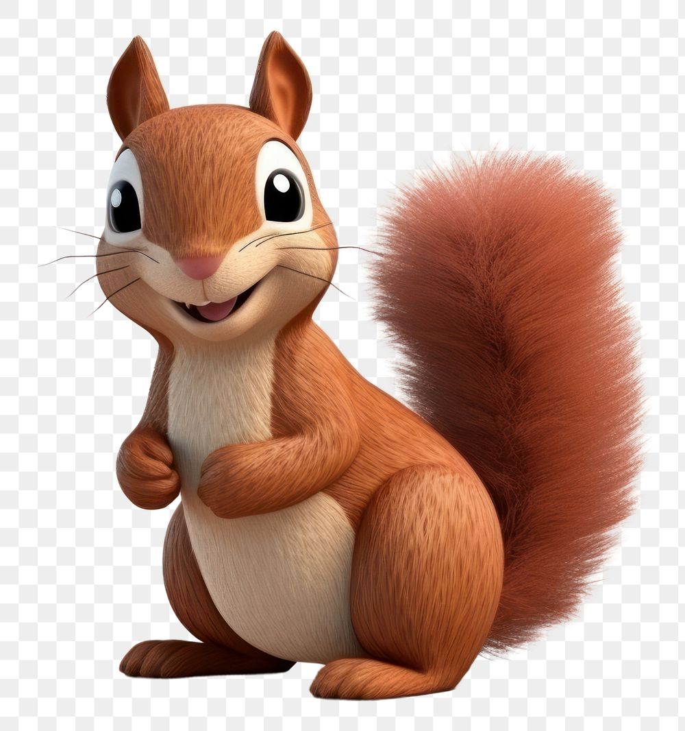 PNG Squirrel cartoon rodent mammal. AI generated Image by rawpixel.