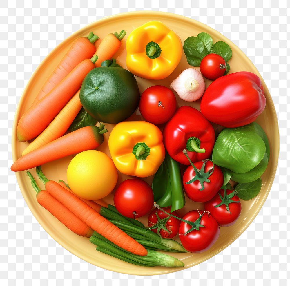 PNG Vegetable tomato fruit plate. AI generated Image by rawpixel.
