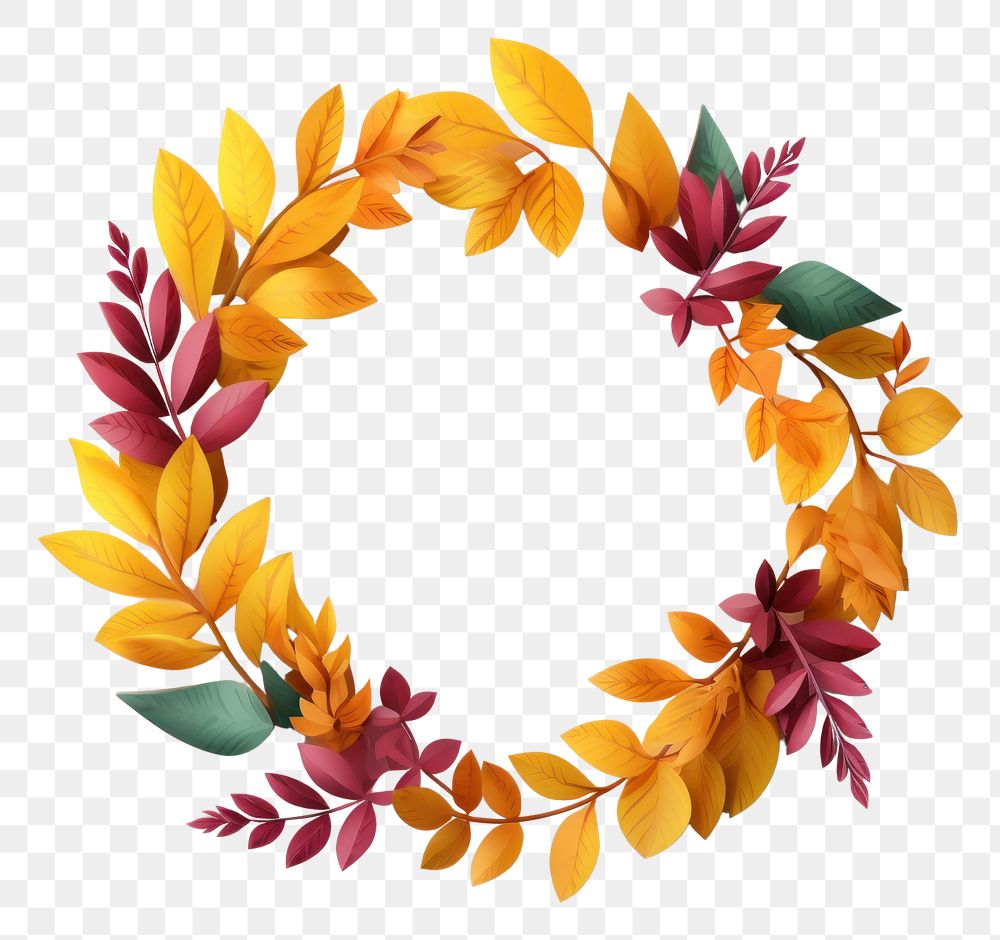 PNG Wreath art flower plant. AI generated Image by rawpixel.