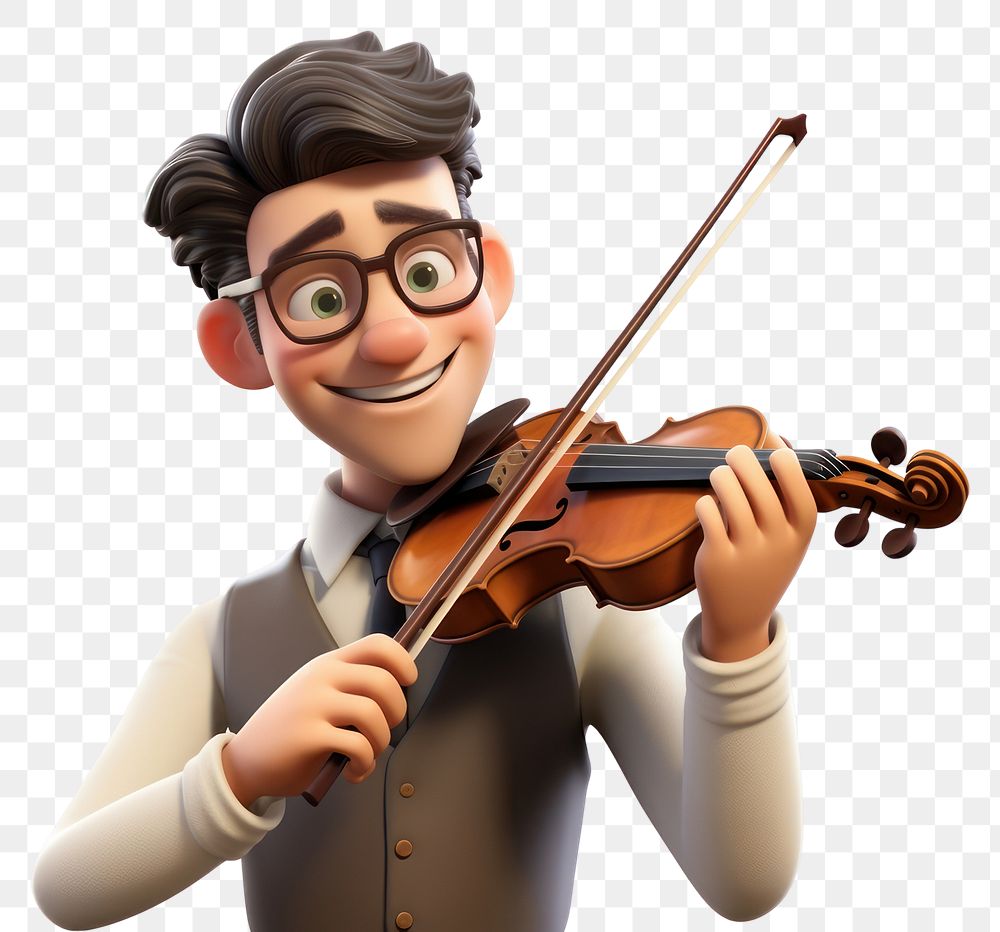 PNG Violin glasses cartoon adult. AI generated Image by rawpixel.