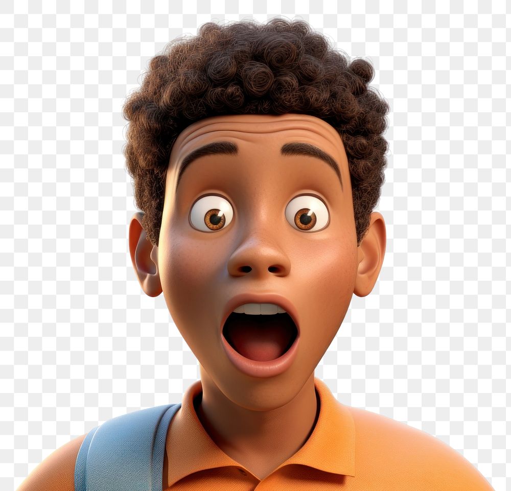 PNG Surprised portrait cartoon head. AI generated Image by rawpixel.