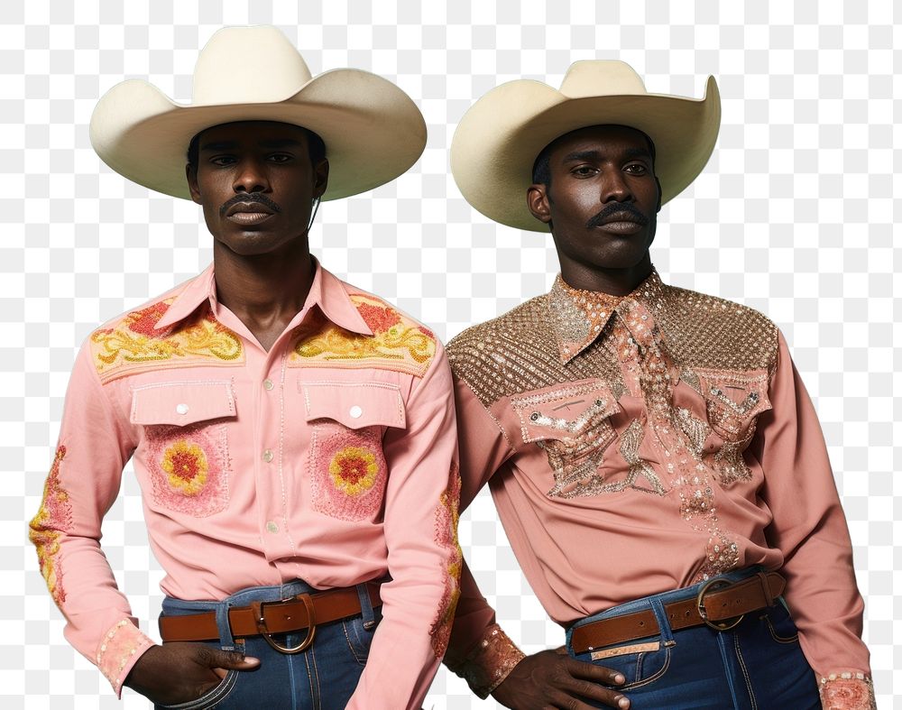 PNG Cowboy adult men togetherness. AI generated Image by rawpixel.