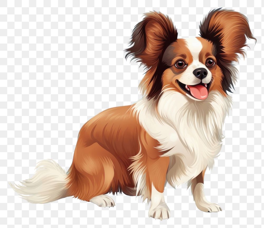 PNG Papillon spaniel dog mammal. AI generated Image by rawpixel.