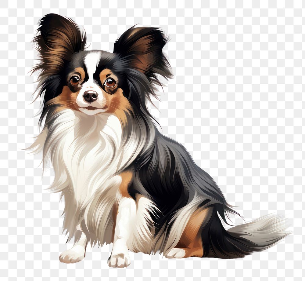 PNG Papillon spaniel mammal animal. AI generated Image by rawpixel.