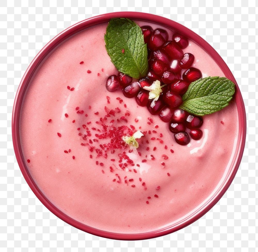 PNG Pomegranate smoothie dessert fruit. AI generated Image by rawpixel.