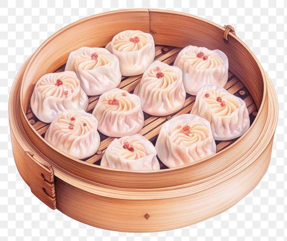 PNG Dumpling food white background xiaolongbao. AI generated Image by rawpixel.