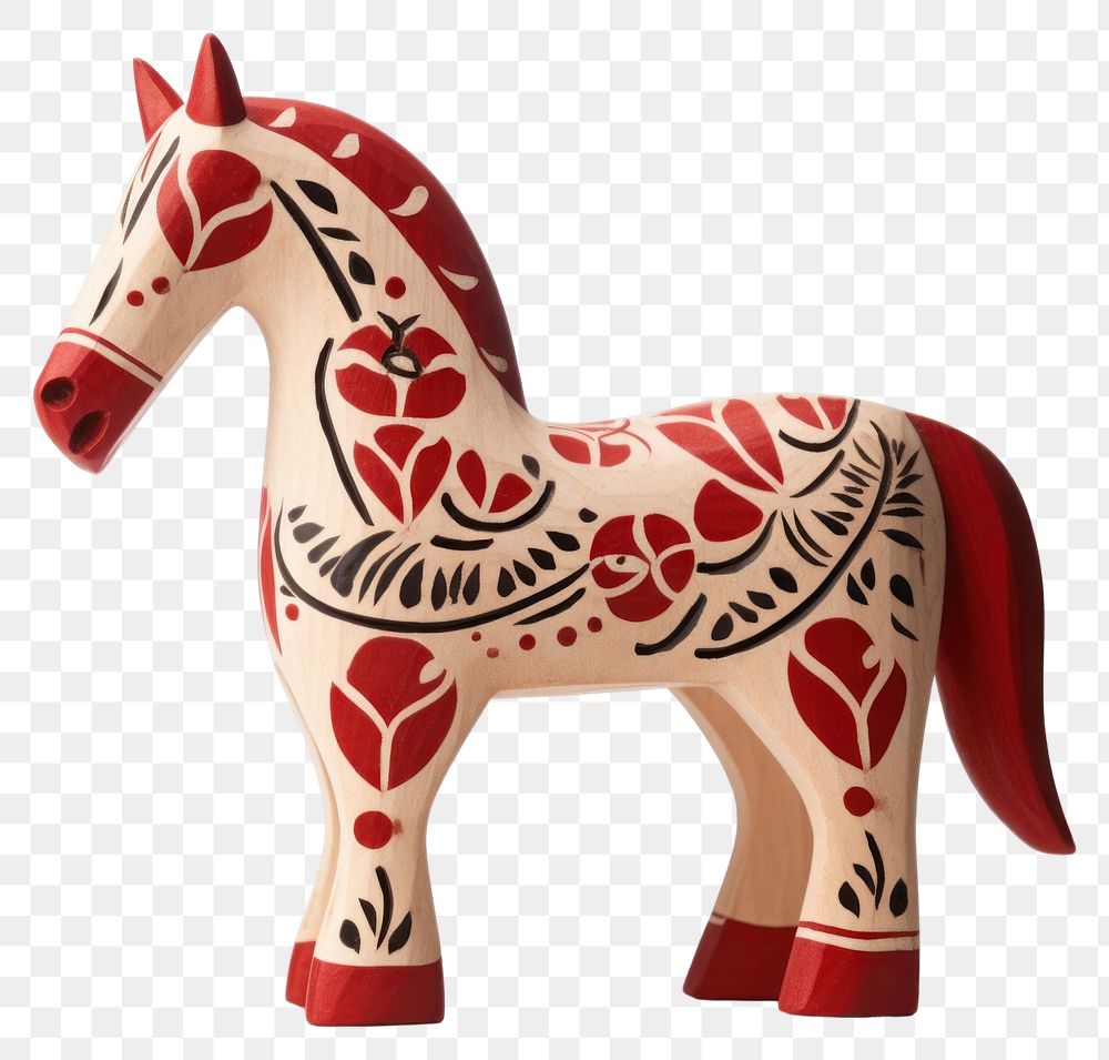 PNG Dala horse figurine mammal animal. AI generated Image by rawpixel.