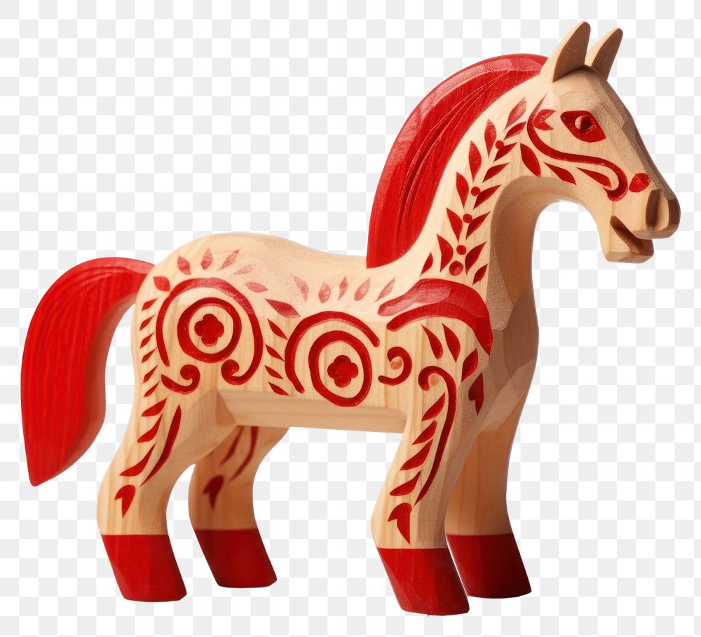 PNG Dala horse figurine mammal animal. AI generated Image by rawpixel.