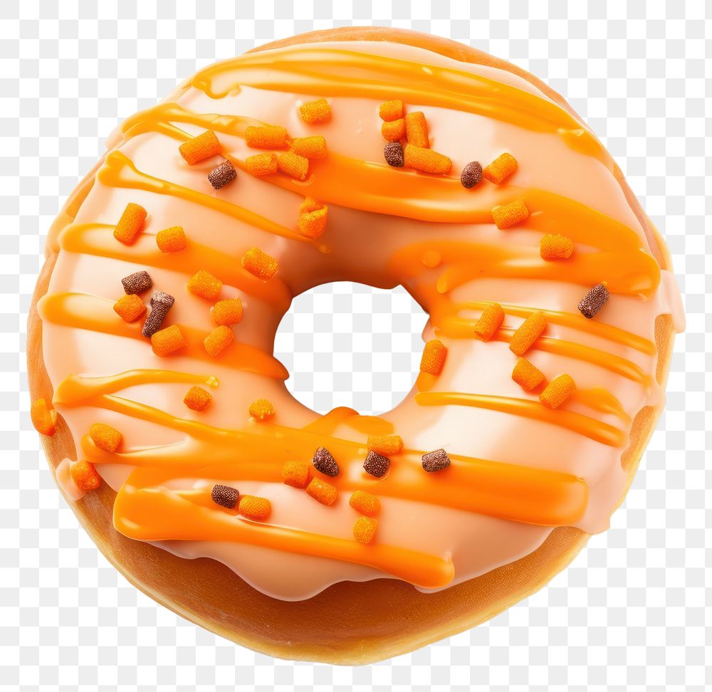 PNG Halloween donut orange dessert bagel food. AI generated Image by rawpixel.