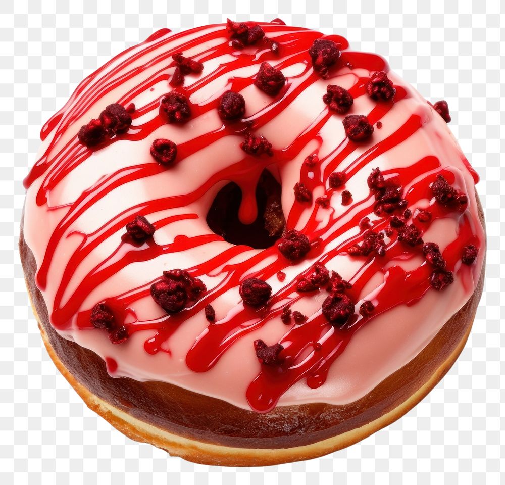 PNG Halloween donut red dessert icing food. AI generated Image by rawpixel.