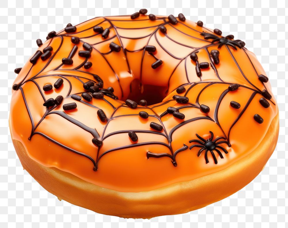 PNG Halloween donut food white background confectionery. AI generated Image by rawpixel.