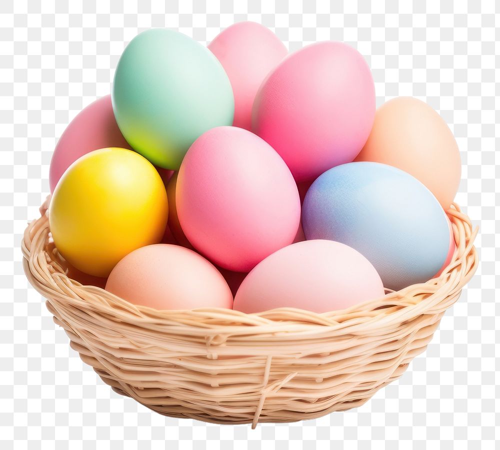 PNG Egg basket easter white background. AI generated Image by rawpixel.