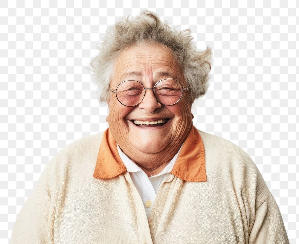 PNG Portrait laughing glasses adult. 