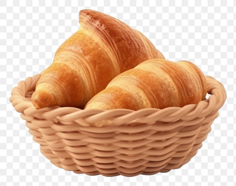 PNG Croissant basket bread food. AI generated Image by rawpixel.