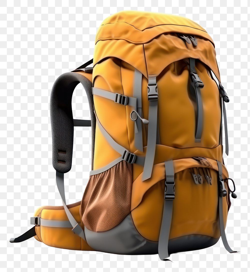 PNG Backpack bag white background backpacking. AI generated Image by rawpixel.