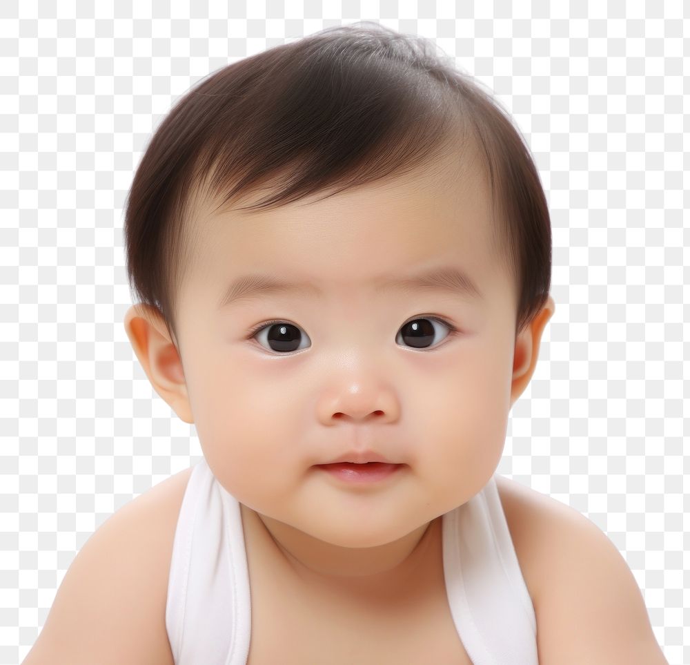 PNG Baby portrait photo white background. AI generated Image by rawpixel.