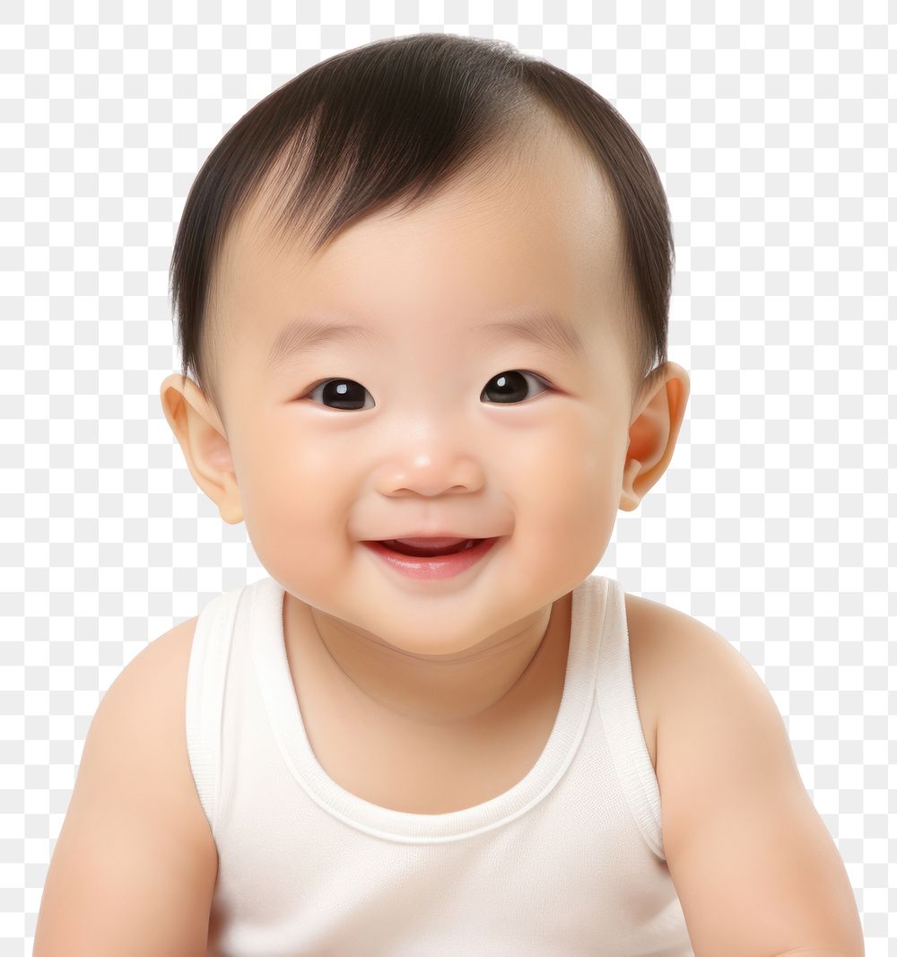 PNG Baby portrait smile photo. AI generated Image by rawpixel.
