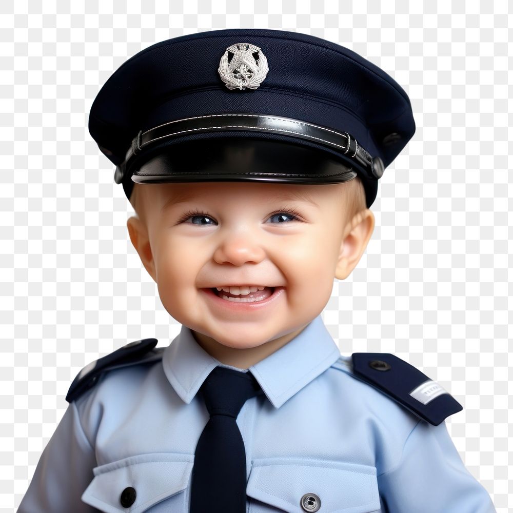 PNG Baby officer smiling accessories. 