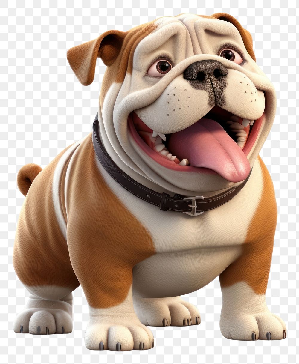 PNG Bulldog cartoon mammal animal. AI generated Image by rawpixel.