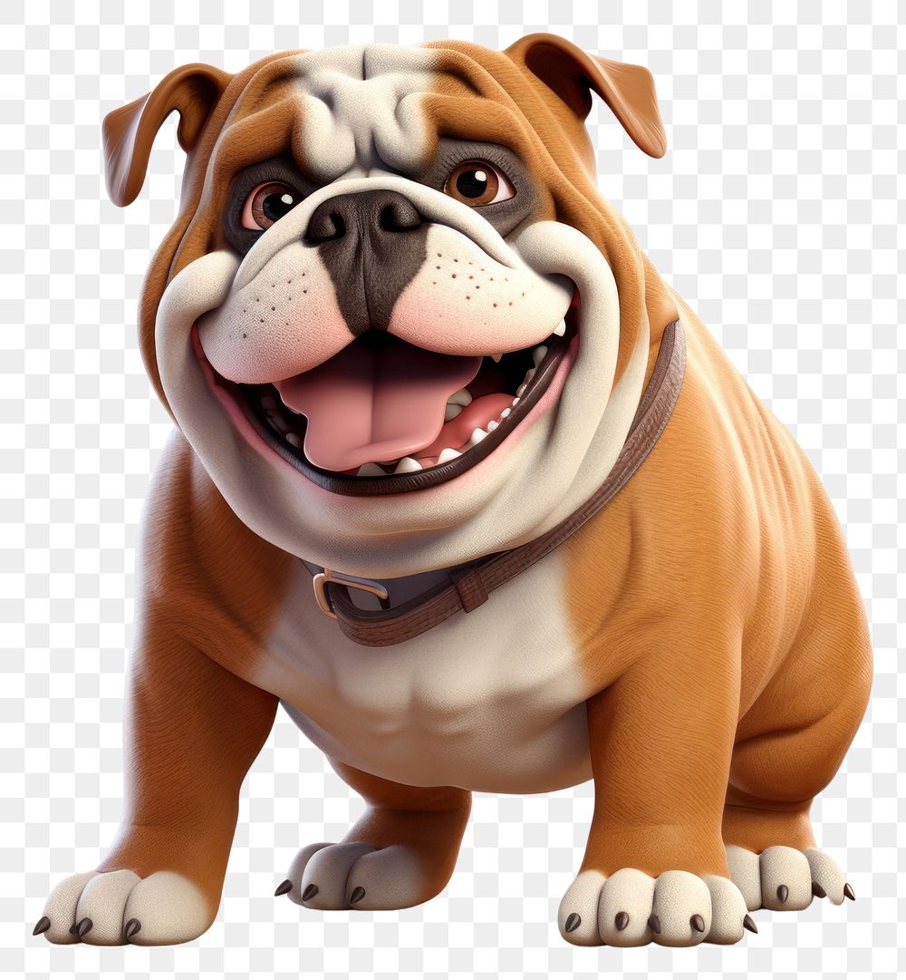 PNG Bulldog cartoon mammal animal. AI generated Image by rawpixel.