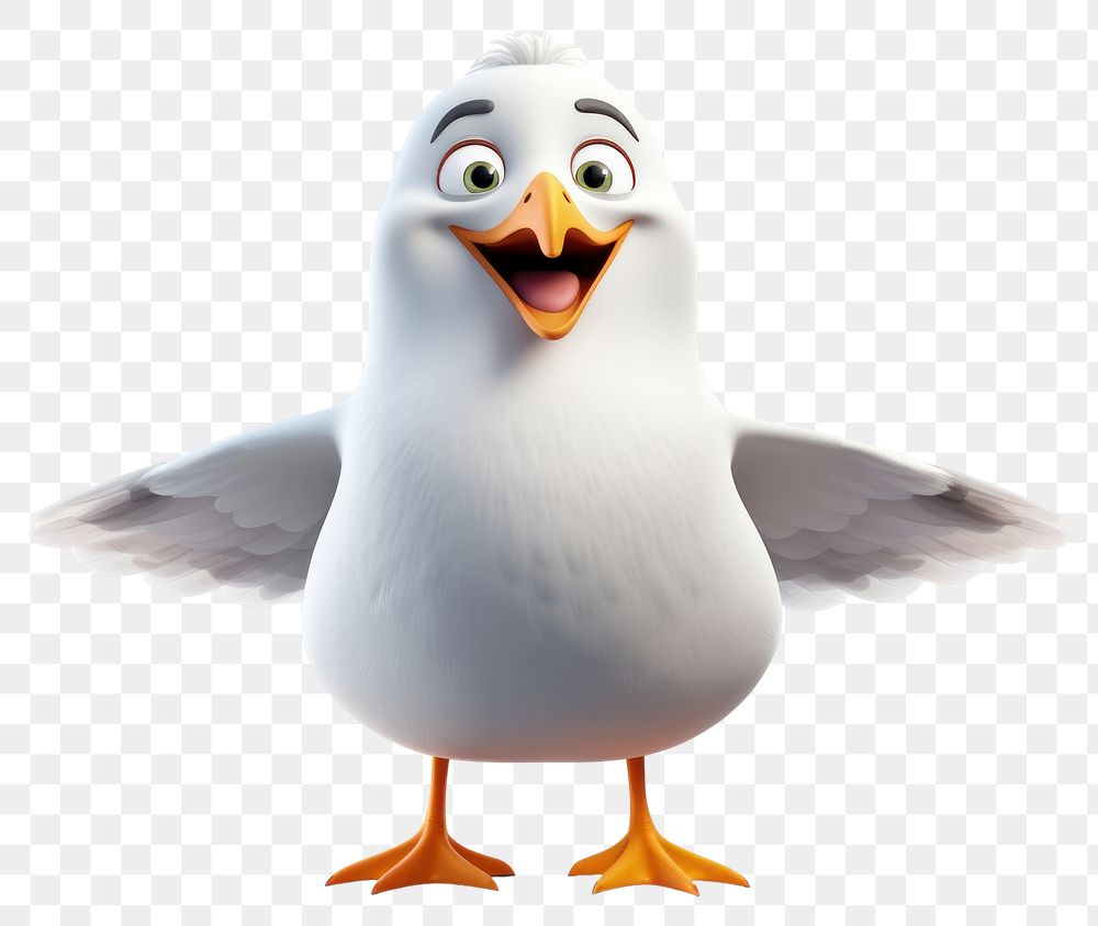 PNG Seagull bird cartoon animal. AI generated Image by rawpixel.